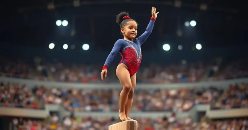  Hezly Rivera performing balance beam routine