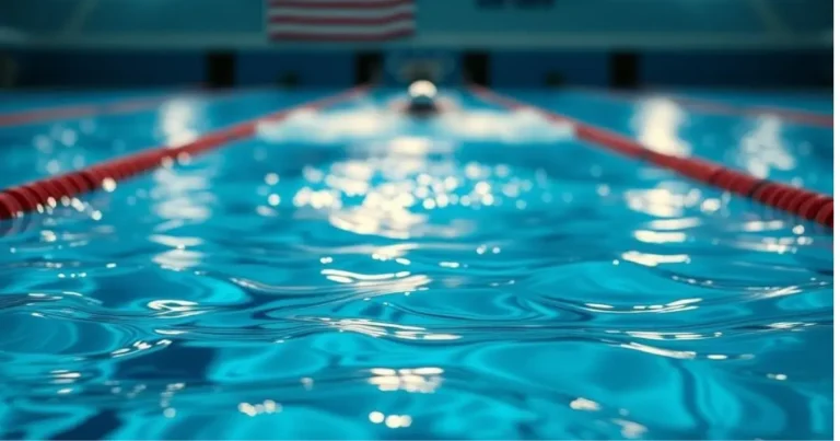 USA Swimming controversy 2025 with American flag reflection in pool Michael Phelps