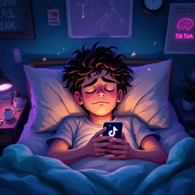 Gen Z teenager burned out from TikTok and stress