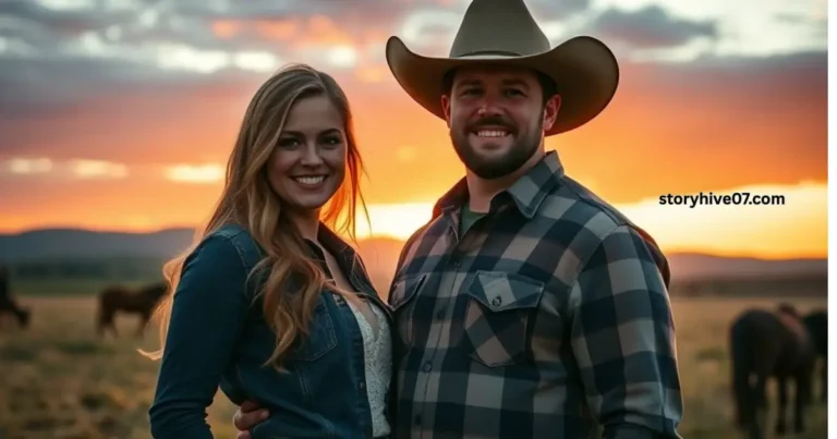 Brittney Marie Jones with Brandon Blackstock at Montana ranch during sunset. Brittney Marie Jones: